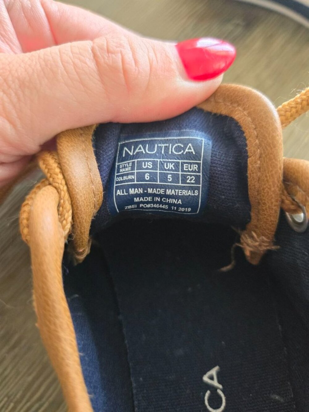 Nautica Toddler Boys Sneakers Size 6 Brown Casual Lace-Up Shoes EU 22 - Picture 4 of 5